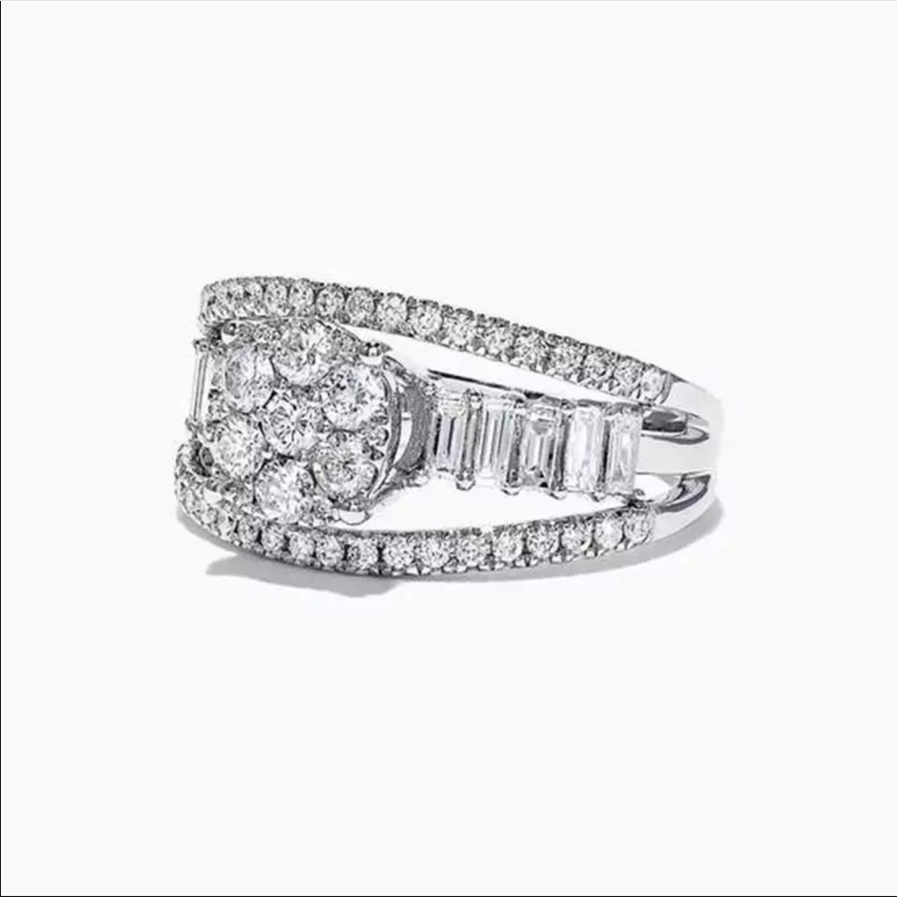 New 925 Silver Beautiful Diamond Engagement Ring - Picture 4 of 6